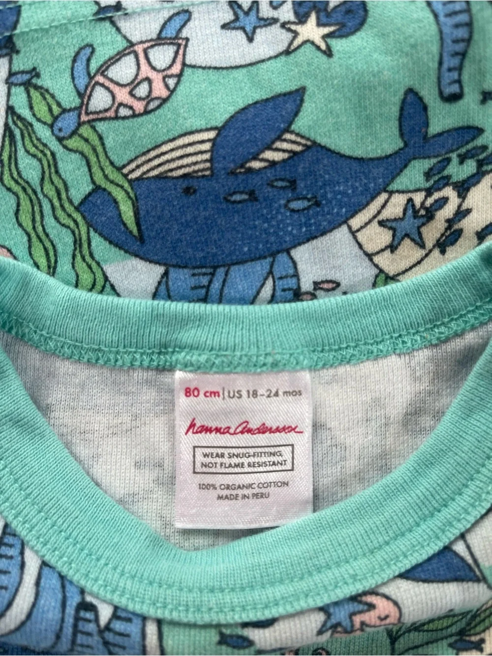 HANNA ANDERSSON VGUC Organic Cotton Under The Sea Ocean Print Short Pajamas